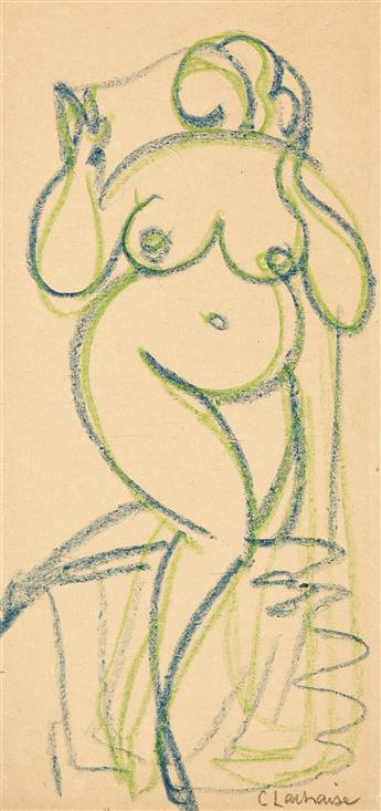 GASTON LACHAISE Group of four drawings of nudes.